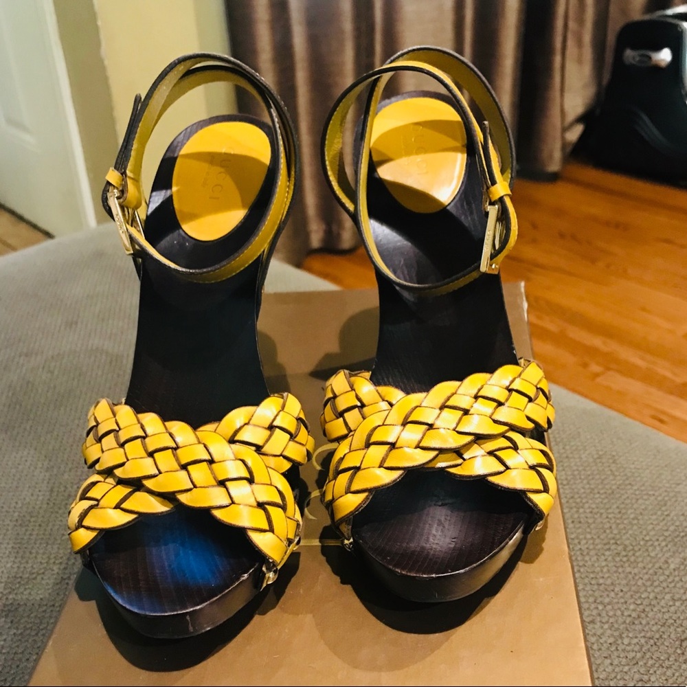 Gucci scrappy sandal heels